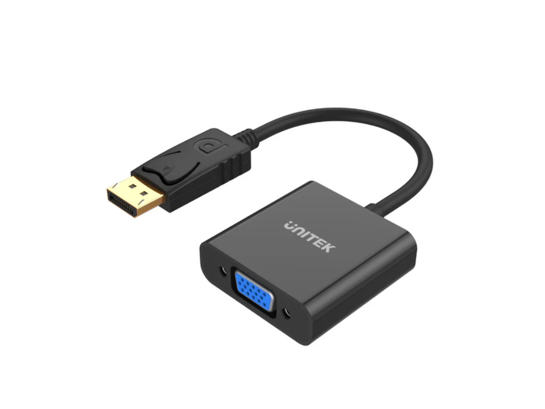 Unitek DisplayPort to VGA Adapter - 1080p HD Resolution, Plug & Play Unitek DisplayPort to VGA Adapter - 1080p HD Resolution, Plug & Play